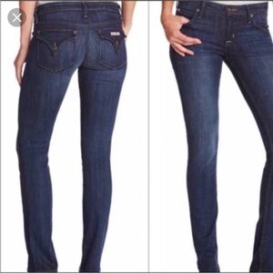 Hudson Carly Flap Straight Jeans Dark Wash Blue size 27